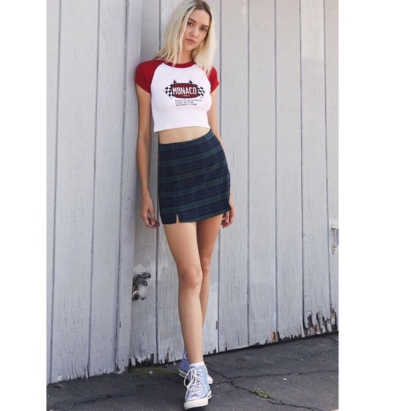 Brandy Melville Cara Skirt - navy blue & green - Picture 3 of 8